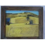 Tony Giles - oil on board "Somerset Cornfields,