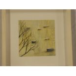 Stephanie Dees - mixed media "Evening Light", signed, inscribed to verso,