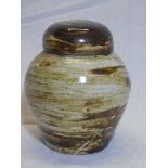 A Cornish St Agnes Studio pottery jar and cover by John Vasey,