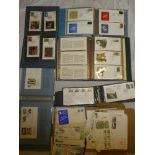 Five folder albums and box containing GB first day covers