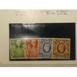 A stock card of four GB 1939-48 high value definitive u/m stamps,