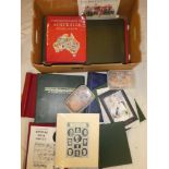A selection of empty stamp albums,