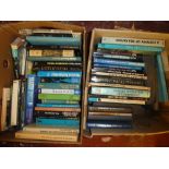 Four boxes containing a large selection of underwater and diving related volumes including