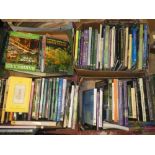 Seven boxes of various gardening volumes including The Art of the Devon Garden;