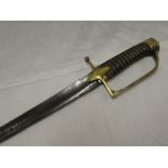 A late 18th/early 19th Century Officer's sword with 31" curved single edged blade,