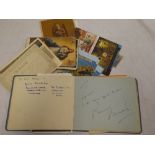An album with various autographs including George Moon, John Porter, Guy Mills,