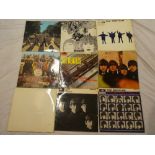 Nine Beatles LP albums including The White album with poster and prints No.