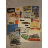 Fifteen original motor car sales brochures including Daimler Majestic, Morris Cowley, Morris Ten,