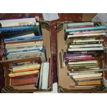 Three boxes of various volumes including crafts,