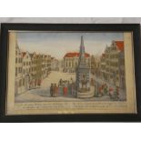 An 18th Century hand coloured engraving of Cologne,