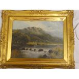 C**H**Hamblin - oil on canvas River scene, signed,