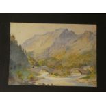 Artist Unknown - watercolour River scene,