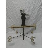 An old painted aluminium and iron weather-vane with policeman decoration,