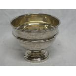 A good quality silver circular pedestal bowl, 5" diameter,