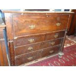 A Victorian mahogany secretaire base from a secretaire bookcase with numerous pigeon-holes and