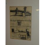 Julian Dyson - pencil Study of a house, signed and dated '82,