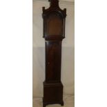 A 19th Century mahogany longcase clock case to fit 12" arched dial