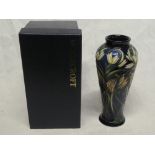 A 2005 Moorcroft pottery "Loch Hope" pattern tapered vase designed by Philip Gibson, 8" high,