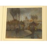 Artist Unknown - pastel French village scene,