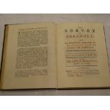 Carew (Richard) The Survey of Cornwall,, London, 1723, two vols with epistle bound as one,