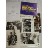 A small selection of film memorabilia including six black & white press photographs from Indiana