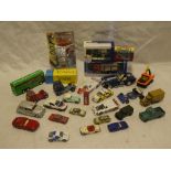 A selection of approximately 30 mixed diecast vehicles including Corgi, Dinky, Matchbox and others,