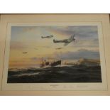 A coloured limited edition aircraft print "Return of the Few" after Robert Taylor No.