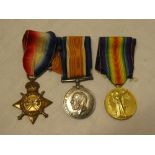 A 1914/15 Star trio of medals awarded to No. 16649 Pte. G.E.