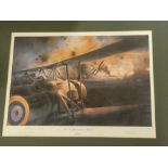 A coloured aircraft print "The Swordfish Attack at Taranto" after Robert Taylor,
