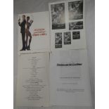 A small selection of various film memorabilia including Exhibitors Campaign Book for 007 "A View to