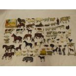 A selection of various old metal farm animals,
