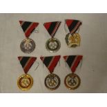 Six Hungarian mining medals including The Distinguished Mining Medal 1949-1989 and five Hungarian