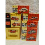 Six boxed Vanguards rally cars including Vauxhall Victor, Hillman Imp, Austin Allegro,