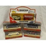 Four Matchbox Models of Yesteryear mint and boxed vintage vehicles and a Qantas boxed bus set (5)