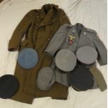 A selection of copy and post-war German peaked cap, tunic,
