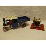 A Mamod SW1 steam lorry and a Mamod brass mounted steam plant (2)