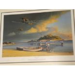 A colour limited edition aircraft print "A Time for Heroes" after Robert Taylor depicting Spitfires