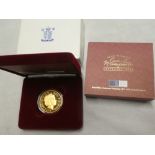 A 2000 Queen Mother Centenary year gold proof £5 piece, limited edition,