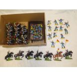 A selection of Britain's plastic 7th US Cavalry soldiers including 28 mounted soldiers and 25 foot