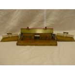 Hornby O gauge - tin plate "Ripon" station with open centre and electric light fittings