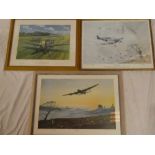 Three various signed aircraft prints "D-Day Patrol" signed by artist Eric Day No.