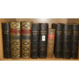 Various leather bound volumes including Clarke's Holy Bible, six vols,