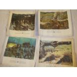 Four United States military coloured prints "The US Army in Action" including The Rock of the