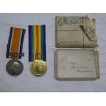 A First War pair of medals awarded to No. 51393 Pte.