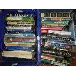 Four boxes of Naval and nautical related volumes including Carrier Combat;