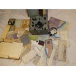 An Air Ministry wavemeter-type W1191 with calculation book, headphones, Morse code tapper,