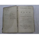 Milton (John) Paradise Lost, one vol,