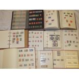 Ten albums and stock books containing a selection of British Commonwealth stamps