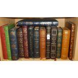 A selection of Easton Press books including The Short Stories of Charles Dickens, Vanity Fair,