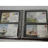 An album containing a selection of 60 RAF illustrated flight first day covers including 19 signed